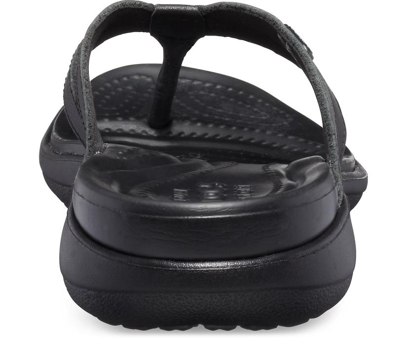 Women Capri Basic Strappy Flip Black / Black | Crocs Sandals