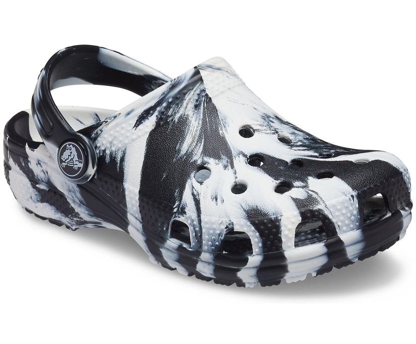 Girls/Boys Kids' Classic Marbled Clog White / Black | Crocs Clogs