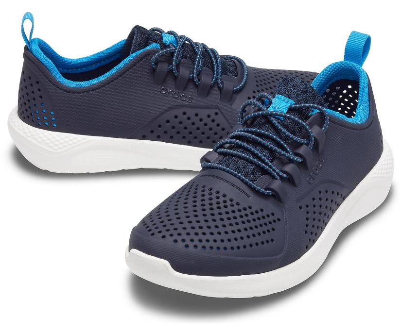 Girls/Boys Kids’ LiteRide™ Pacer Navy / White | Crocs Sneakers