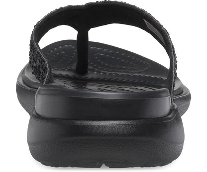 Women Capri V Glitter Flip Black | Crocs Sandals