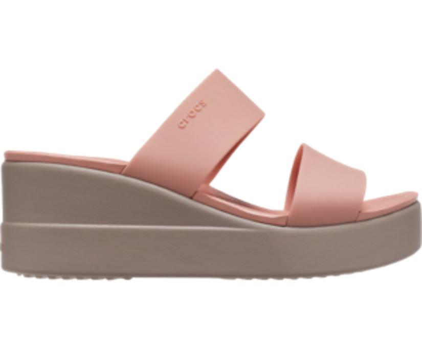 Women Crocs Brooklyn Mid Wedge Pale Blush | Crocs Sandals