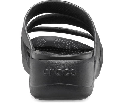Women Crocs Monterey Strappy Wedge Black | Crocs Sandals