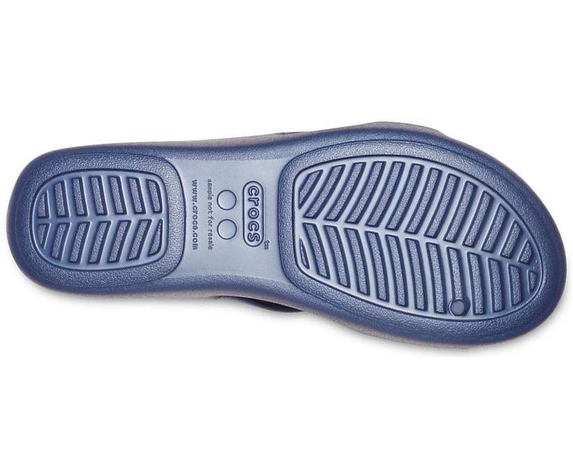 Women Crocs Monterey Strappy Wedge Navy | Crocs Sandals