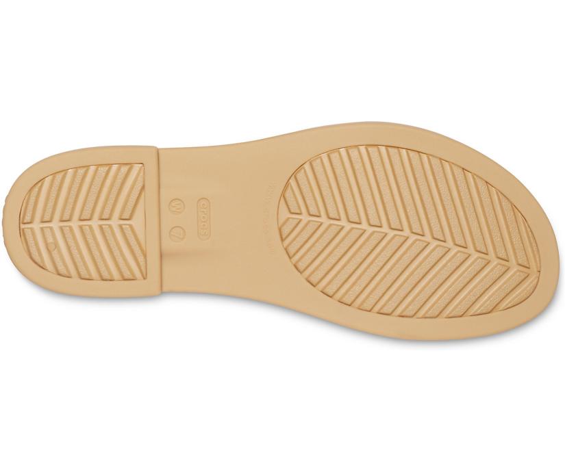 Women Crocs Tulum Open Flat Oyster / Tan | Crocs Sandals