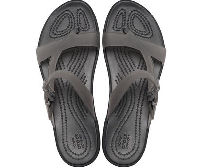 Women Crocs Tulum Translucent Toe Post Black | Crocs Sandals