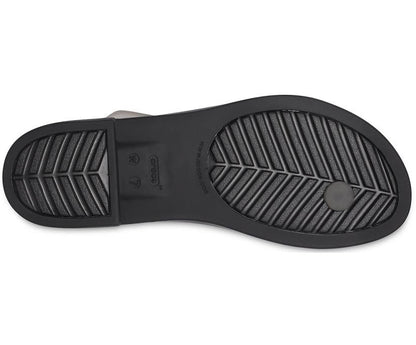 Women Crocs Tulum Translucent Toe Post Black | Crocs Sandals