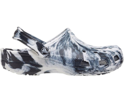 Women/Men Classic Marbled Clog White / Black | Crocs Clogs